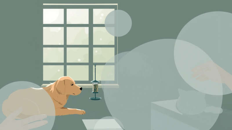 Armonía tranquila entre animales y humanos
